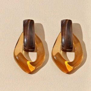 Brown Resin Earrings